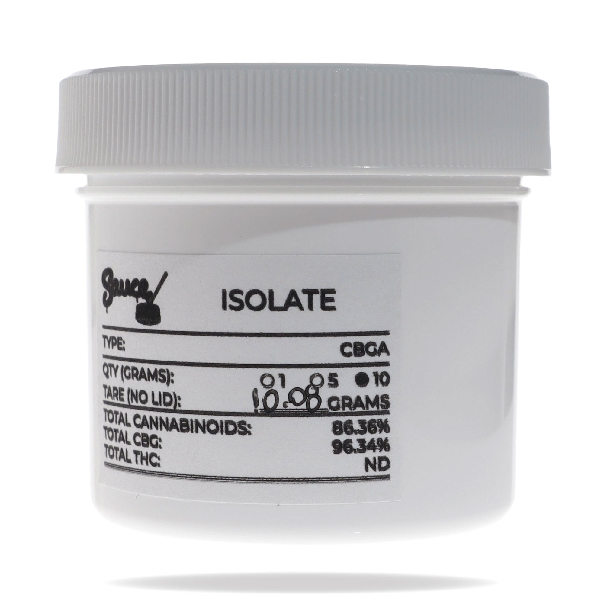 Image of CBGa Isolate 10 gram jar.