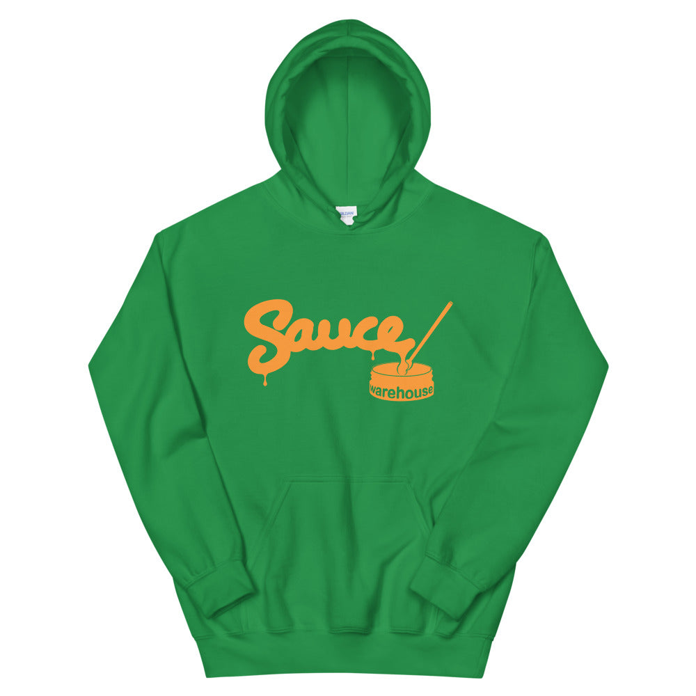 Irish Green Sauce Warehouse unisex hoodie. The front of this hoodie features a center pocket and the Sauce Warehouse logo. Shop CBD Concentrates, clothing, and dabbing accessories at Sauce Warehouse.