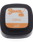 Image of Sauce Warehouse CBDA Isolate lid label.
