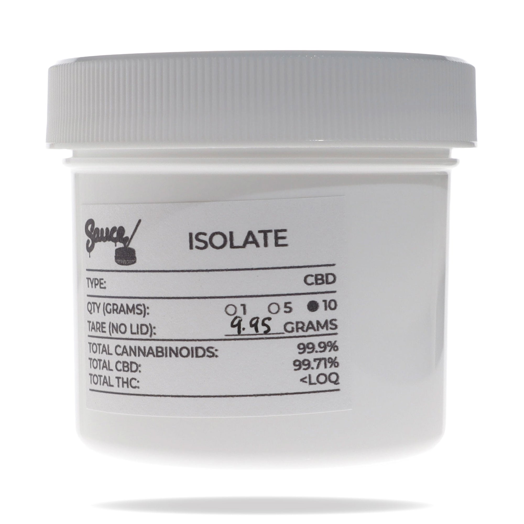Image of CBD Isolate 10 gram jar.