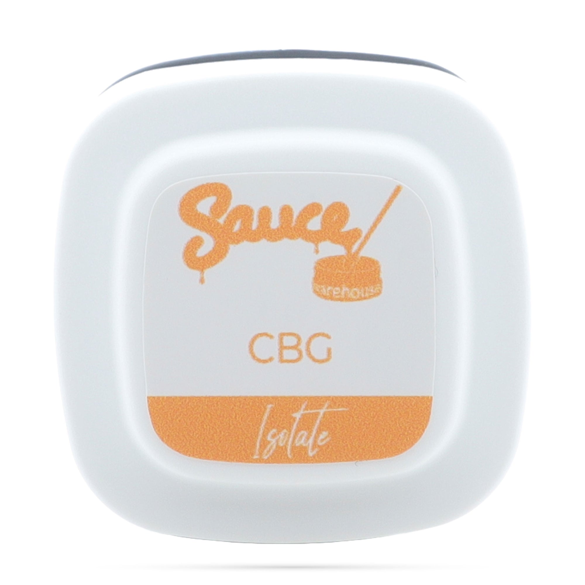 Image of Sauce Warehouse CBG Isolate lid label.