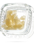 Image of a Calyx jar containing 1 gram of HCFSE CBD Shatter.