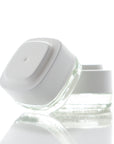 Clear 7ml Calyx concentrate containers with white lids