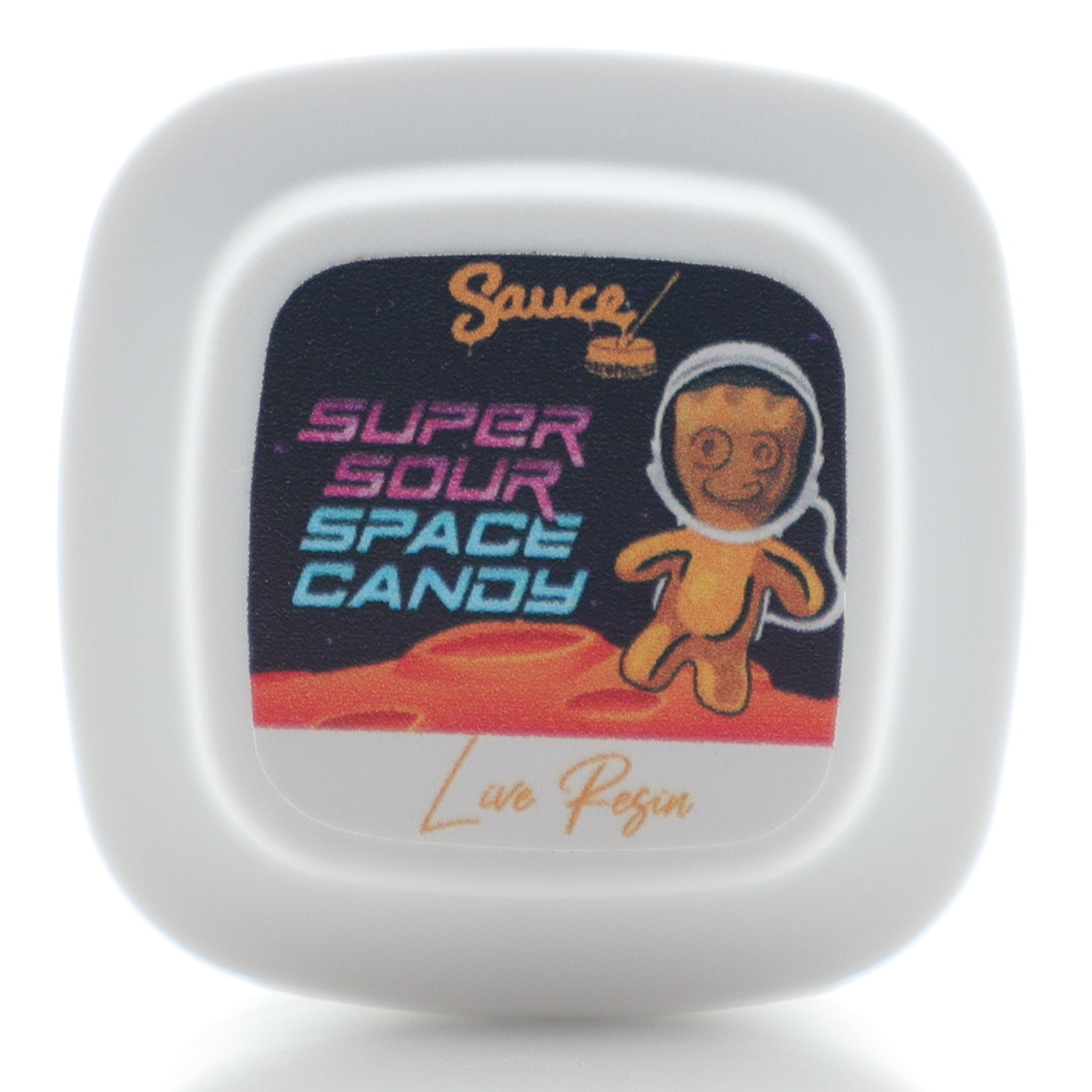 Sauce Warehouse Super Sour Space Candy CBD Live Resin Label