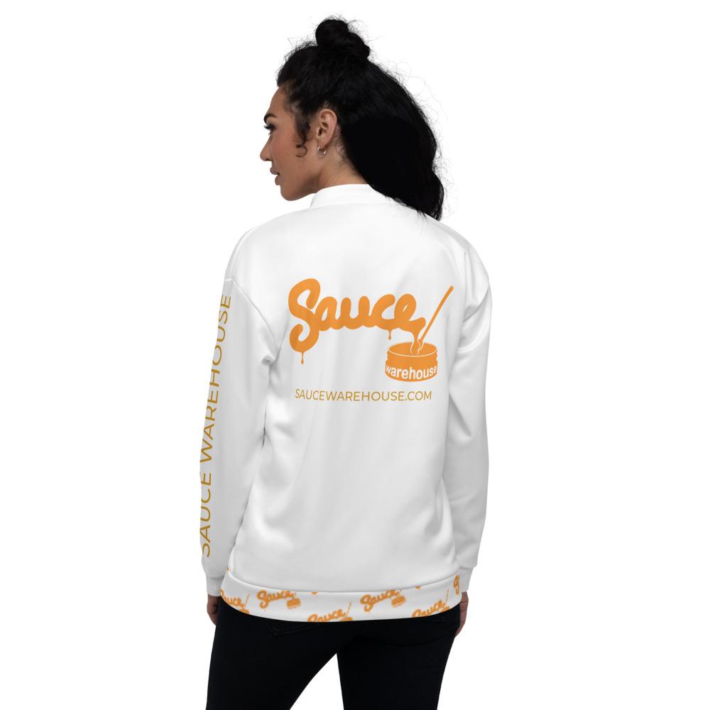 The back of the Sauce Warehouse Baller jacket features the Sauce Warehouse logo and URL. For the ballers and connoisseurs. Shop bulk CBD Concentrates, clothing, and dabbing accessories at Sauce Warehouse