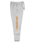 Athletic Heather Sauce Warehouse x Jerzeez joggers. The outside of each leg features a Sauce Warehouse logo with "Sauce Warehouse" printed along the outside of the leg. Shop CBD concentrates, clothing, and dabbing accessories at Sauce Warehouse